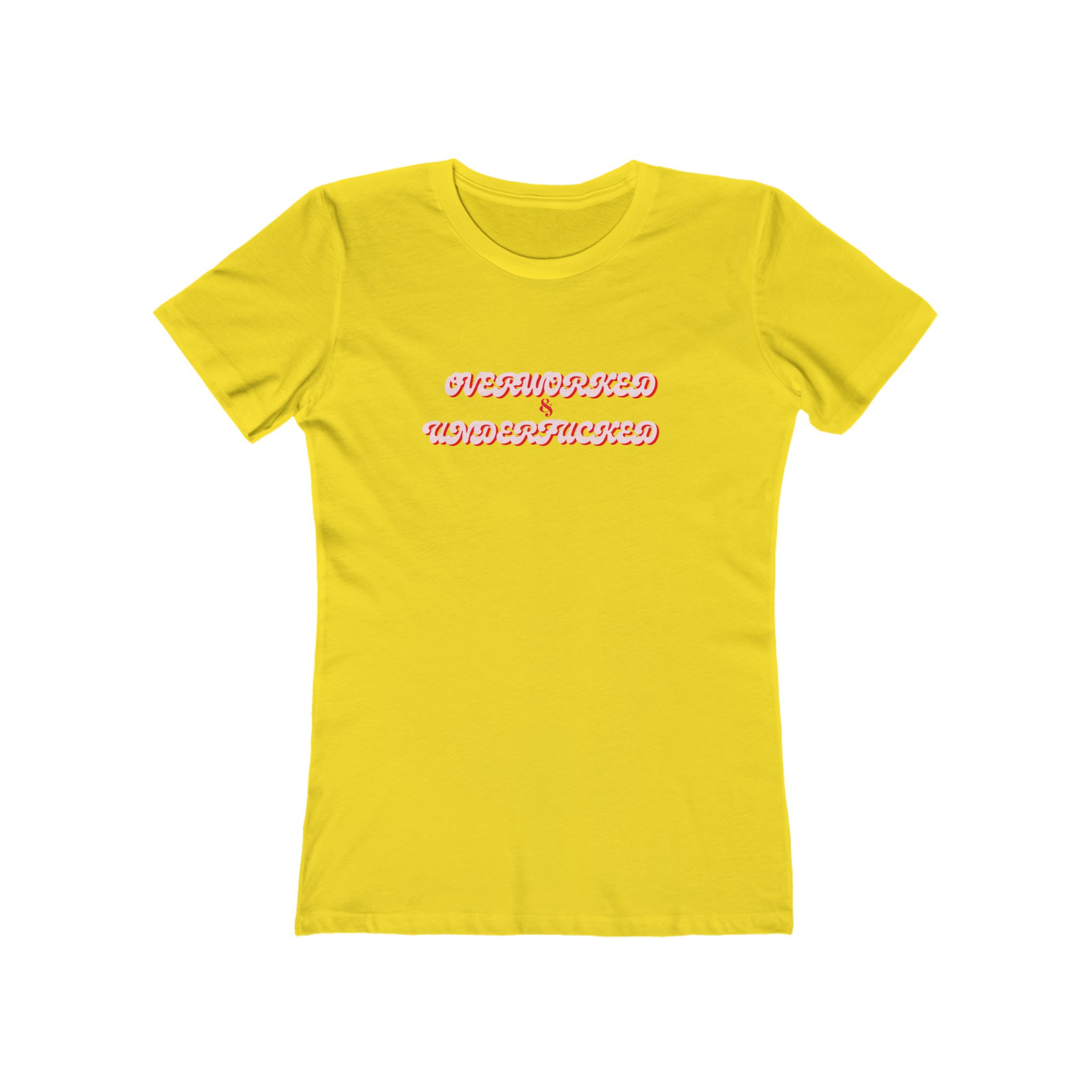 The Boyfriend Tee for Women Overworked & Underfucked - Image 3