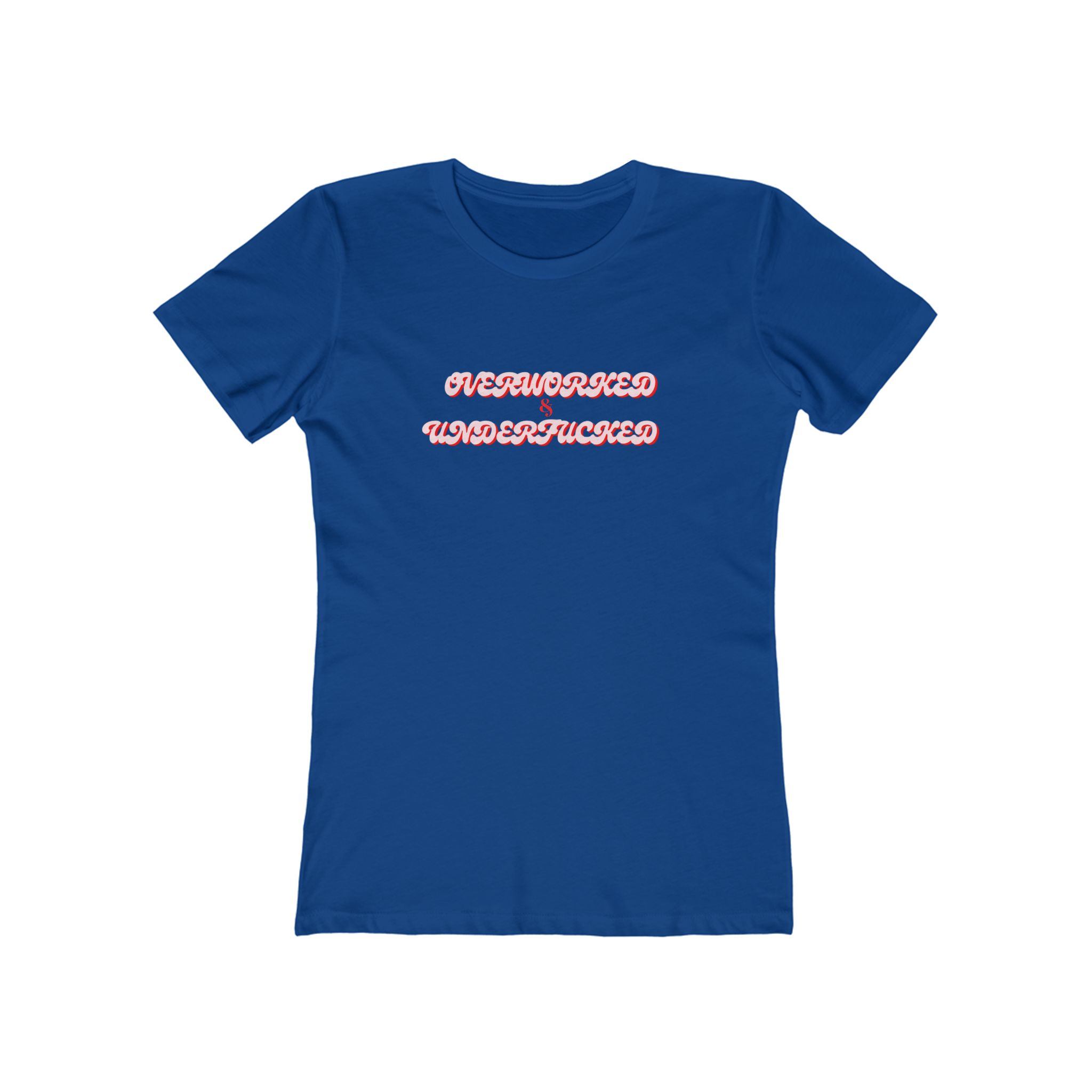 The Boyfriend Tee for Women Overworked & Underfucked - Image 13