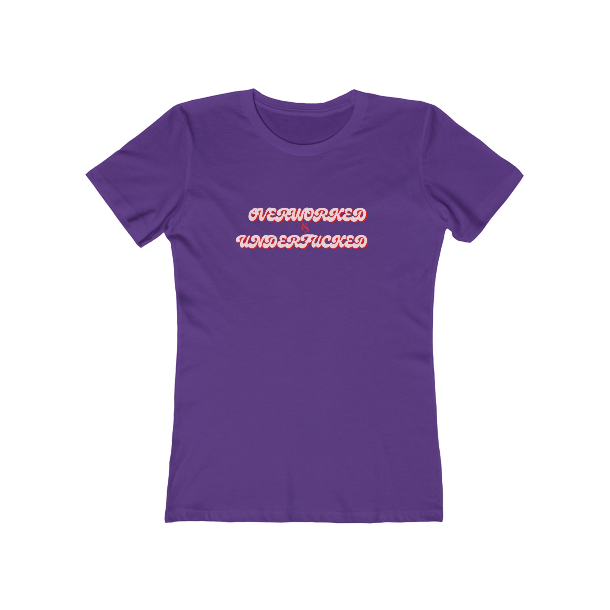 The Boyfriend Tee for Women Overworked & Underfucked - Image 15