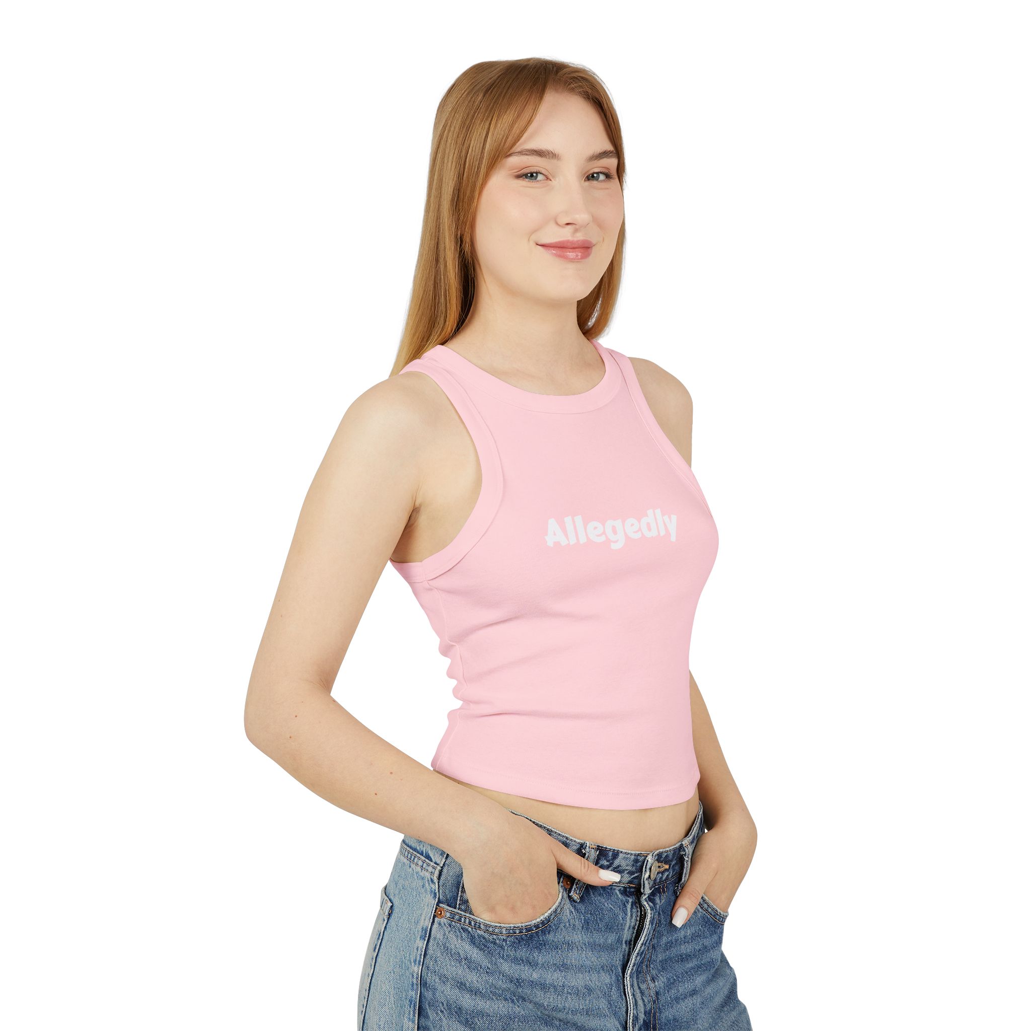 Racer Tank Allegedly Written Cursive Design - Image 7