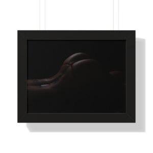 Framed Bodyscape Poster — Raven & Water Droplets (Implied Nude)