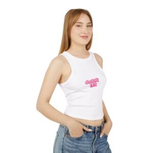 Women's Racer Tank — 'ABSOLUTELY NOT' Pink Lettering