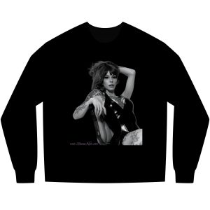 Raven Black & White Seated Pose Long Sleeve Tee
