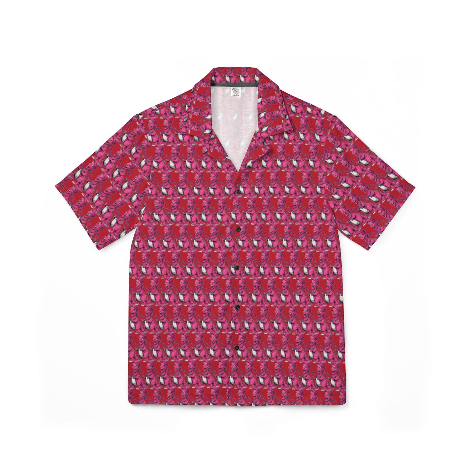 Men's Red Hawaiian Camp Shirt — Tropical All-Over Print
