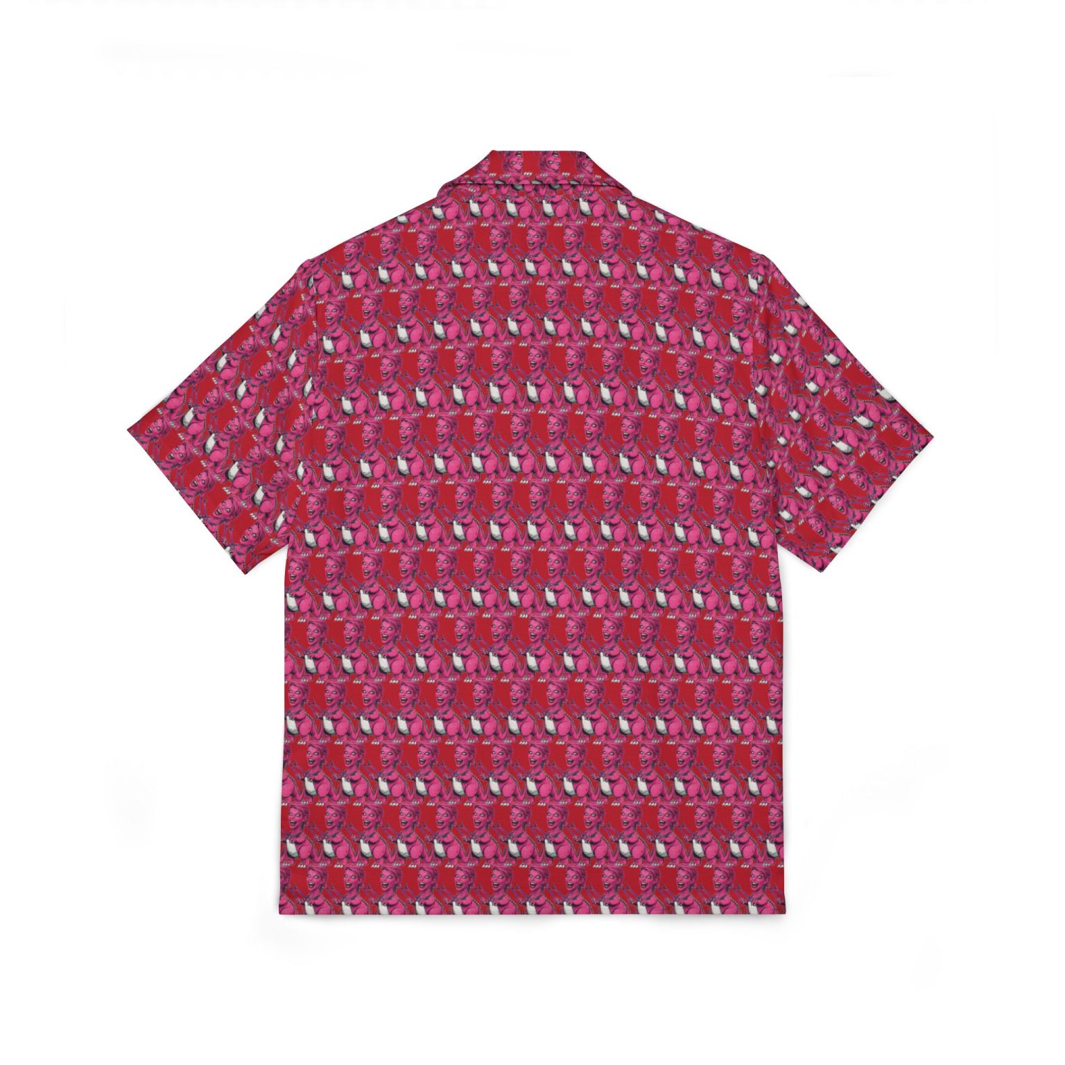 Men's Red Hawaiian Camp Shirt — Tropical All-Over Print - Image 2